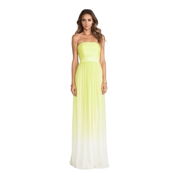 Erin Featherston Women’s Sleeveless Isabella Gown Chartreuse Size 8 - Picture 1 of 14